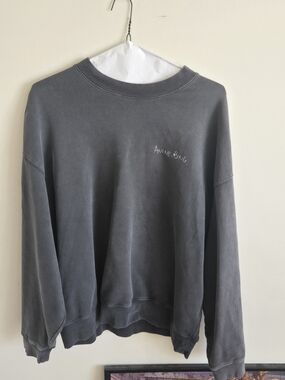 ANINE BING Charcoal Washed Crewneck Sweatshirt